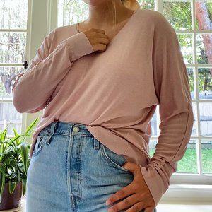 Pale Pink V-Neck Sweater